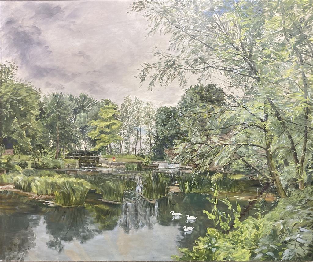 Alfred Hawkins Palmer (1905-1984), oil on board, River landscape, signed , 49.5 x 60cm